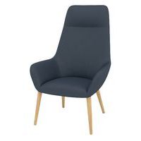 Fauteuil City dossier haut appui-tête enduit PVC M1 pied bois