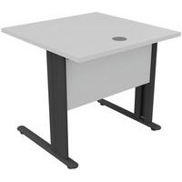 Bureau droit, Type de piétement: En L, Hauteur: 72 cm, Largeur hors tout: 80 cm, Type de bureau: Bureau droit