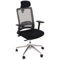 Siège de bureau Maggi, Avec accoudoir: oui, Type de pied: Roulettes, Assise matériau: Tissu, Têtière: oui