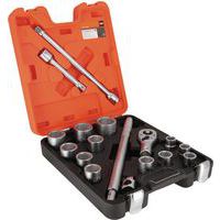 Jeu douilles 3/4 6 pans 1-1/16-2 + tête cliquet 17  pièces - Bahco