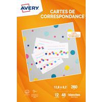 Carte de correspondance mate - 260 g/m - Jet d'encre - Avery