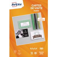 Carte de visite mate Quick-Clean™ - 260 g/m - Jet d'encre - Avery