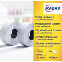 Étiquette blanche en rouleau 2 lignes adhésif amovible - Avery
