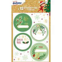 Étiquette cadeau de Noël - Motif nature - Avery