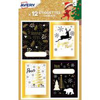 Étiquette cadeau de Noël - Motif scintillant - Avery