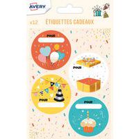 Étiquette cadeaux anniversaire - Thème festif - Avery