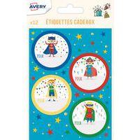 Étiquette cadeaux anniversaire - Thème super-héros - Avery