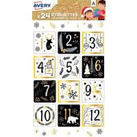 Étiquette carrée calendrier de l'avent - Avery