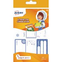 Étiquette de congélation à motif - 63,5x33 mm - Bleu - Avery