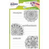 Étiquette matières scolaires - Motif coloriage - 76 x 34 mm - Avery