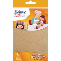 Étiquette ovale kraft - 41x89 mm - Avery