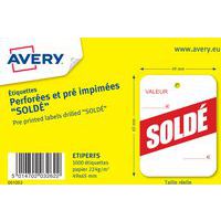 Étiquette perforée pré imprimée soldé - Avery