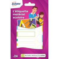 Étiquette plastifiée matériel scolaire - Multicolore - Ø25mm - Avery
