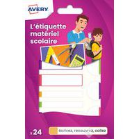 Étiquette pour matériel scolaire plastifiée fluo - Ø25 mm - Avery