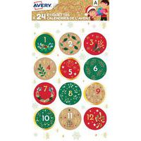 Étiquette ronde calendrier de l'avent - Avery