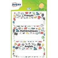 Étiquette scolaire - Motif sport - 76 x 34 mm - Avery