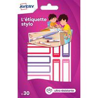 Étiquette stylo blanche avec bordure - 50 x 10 mm - Avery