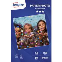 Feuille de papier photo brillant - A4 - jet d'encre - Avery