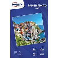 Feuille de papier photo mat - A4 - 170 g/m - Jet d'encre - Avery
