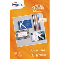 Papier pour carte de visite mat - 260 g/m - Jet d'encre - Avery