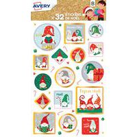 Sticker de Noël - Motif traditionnel varié - Avery