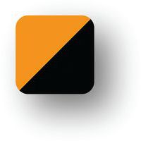 Adhésif en tiret arrondi LeanStripe - Noir/Orange - Ergomat