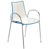 Fauteuils Zebra bicolore 4 pieds chromé lot de 2 S-CAB