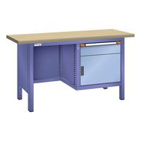 Établi compact hêtre 150x70x85 cm 1 porte battante 1 tiroir Thurmetall