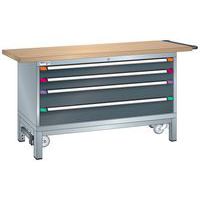 Établi mobile XXL 150x70x85 cm hêtre Thurmetall