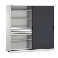 Armoire à portes coulissantes 3 tiroirs - 2040x600x2000 mm - Fami