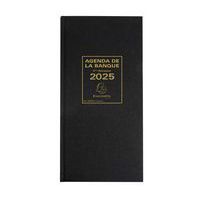 Agenda banquier long 2 volume 2 pages par jour - Noir - Exacompta