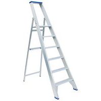 Escabeau professionnel revêtement polyester - 4 à 6 marches - Solide