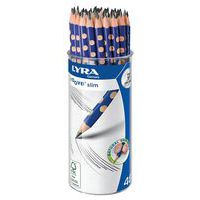 Crayons graphite Lyra Groove Slim triangulaire (Pot de 48) - Lyra