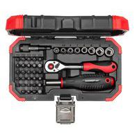 Coffret d’embouts tournevis 1/4 avec cliquet 40pcs - GedoreRed