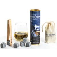 Glaçon granite à whisky - pince en hêtre - Coffret de 6 - On The Rocks