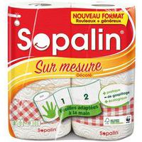 Essuie tout décorés demi-feuilles - 2 rouleaux - Sopalin