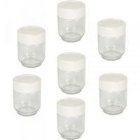 Pot en verre avec couvercle blanc - Seb