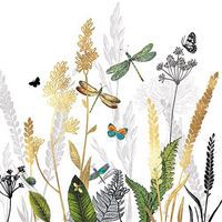 Serviette Fleurs ornementales - 33cm - Ambiente