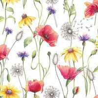Serviette Prairie de coquelicots - 33cm - Ambiente
