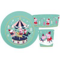 Vaisselle enfant Peppa Pig Noël vert - 3 pièces - Koziol