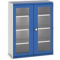 Armoire à portes transparentes Cubio 1300x525x1600mm - Bott