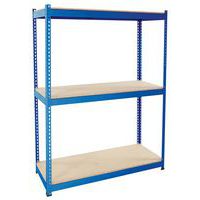 Rayonnage lourd Manutan Rapid 1 - 1980x1525x610 3 tablettes bleu - Manutan Expert
