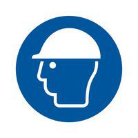 Panneau Casque de protection obligatoire - PVC - Manutan Expert