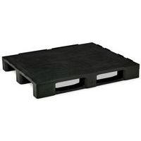 Lot de 5 palettes noires recyclées avec plancher plein - MDM