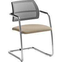 Chaise luge écocuir avec dossier résille pour visiteur - Quadrifoglio