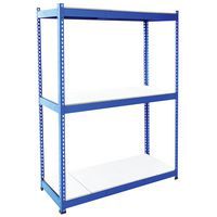 Rayonnage lourd Manutan Rapid 1 - 1980x2440x915 3 tablettes métal bleu - Manutan Expert