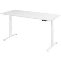 Bureau électrique 180 x 80 cm piétement Blanc - Manutan Expert