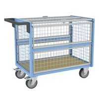 Chariot conteneur grillagé avec toit 500 kg - FIMM