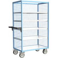 Servante grillagée 3 côtés avec 4 étagères plateau bois 500 kg - FIMM
