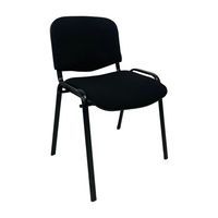 Chaise reconditionnée - Tissu noir - Structure noire brillante